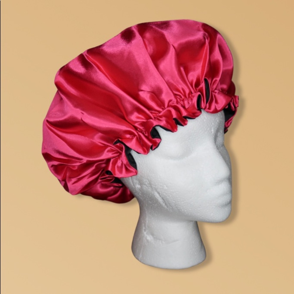 Pink Double Layer Satin Bonnet
